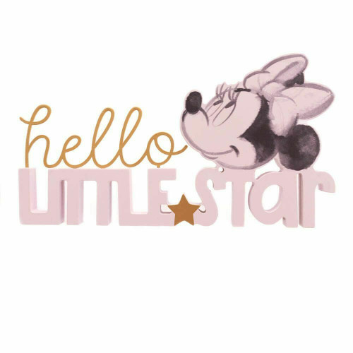 Disney Minnie Mouse Hello Little Star Mantle Plaque Pink 26x2x14cm