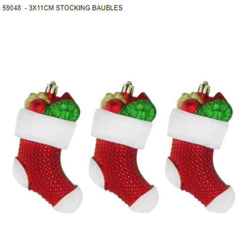 Stocking Baubles 3x11cm