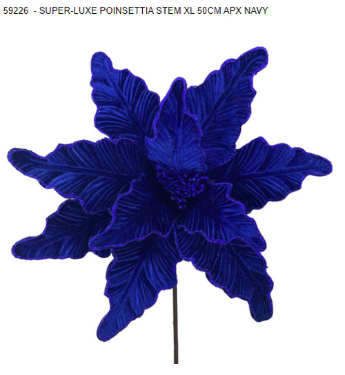 Luxury Poinsettia Stem Navy XL 50cm