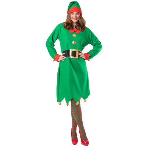 Ladies Santas Helper Elf Dress One Size 10 to 14