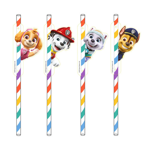 Paw Patrol Paper Drinking Straws Pk8