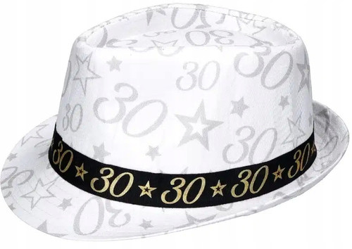 Birthday Hat White Age 30