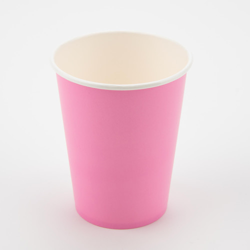 Paper Cups Plastic Free 270ml Pk8 9oz Bubblegum Pink Paper Cups Plastic Free 270ml Pk8 9oz Bubblegum Pink