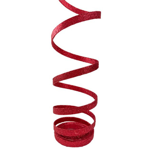 Glitter Spiro Decoration Red