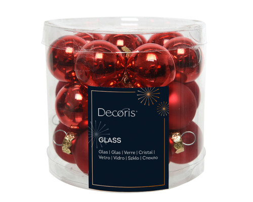 Glass Baubles Red 24x2.5cm