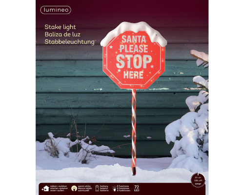 Santa Stop Here Stake Light BO