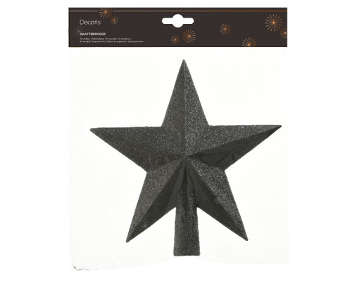 Glitter Treetopper Black 19cm