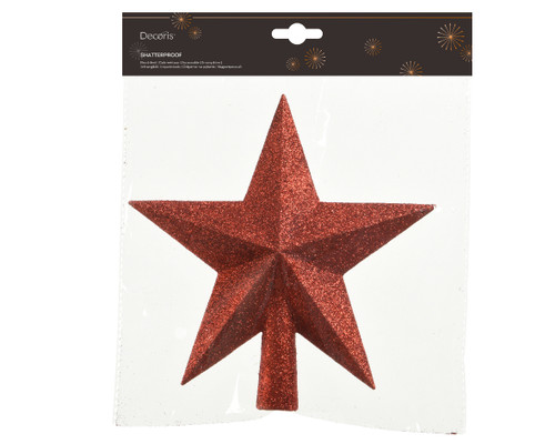 Glitter Treetopper Red 19cm