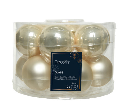 Glass Baubles Pearl 12x5cm