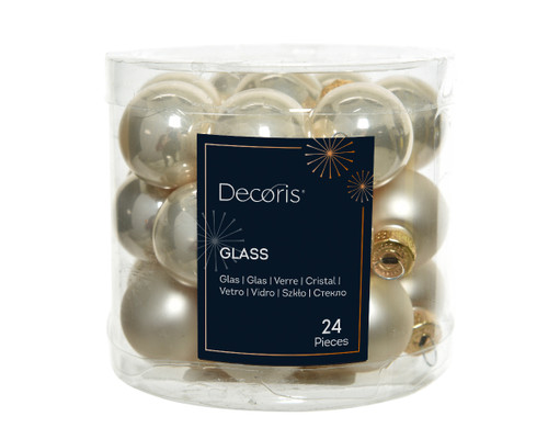 Glass Baubles Pearl 24x2.5cm