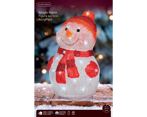 Acrylic Snowman 25x25x35cm