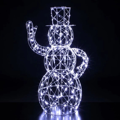 1m White Flexi Dickensian Snowman