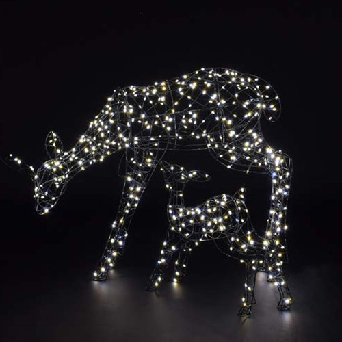 70cm Grey Flexi Woburn Deer and Fawn