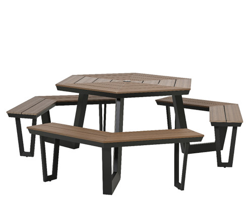 Table Lund Aluminium Dark Brown