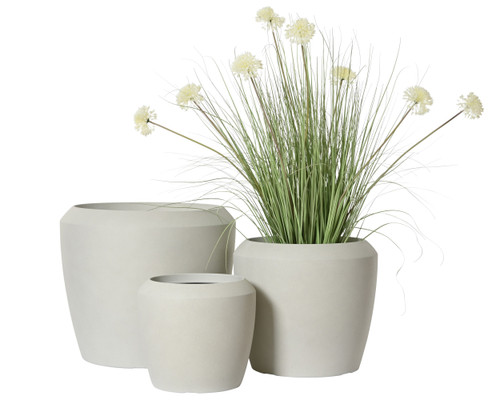 Lewis Stone Effect planter recycled plastic round indoor and outdoor Set of 3 Max 56x48cm