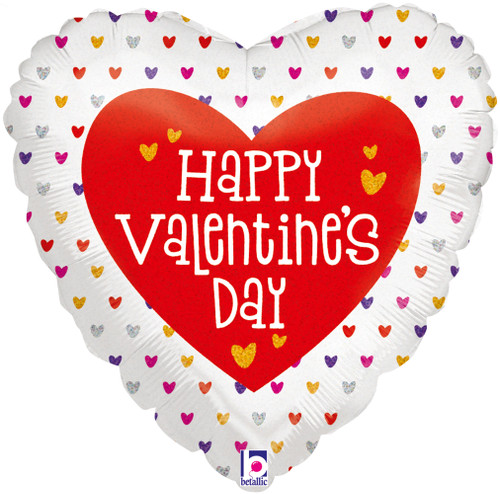 H100 18in Foil Balloon Valentine Mini Hearts