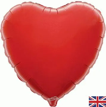 H100 18in Heart Foil Balloon Red