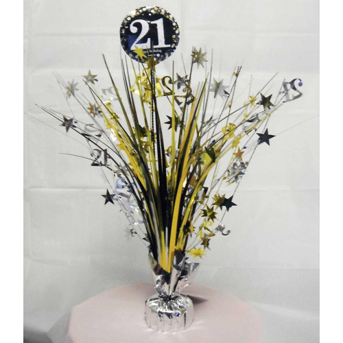 Gold Celebration Age 21 Centrepiece Spray