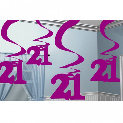 Pink Hanging Swirl Decoration Age 21