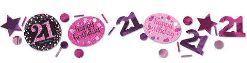Pink Celebration Age 21 Confetti 14g