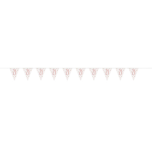 Glitz Rose Gold Flag Banner Age 21 9ft