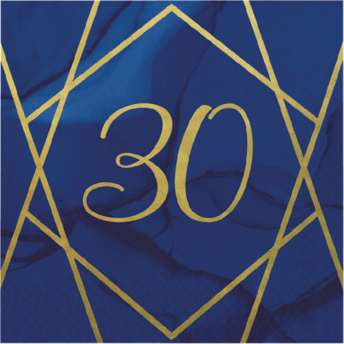 Navy Geode Age 30 Napkins Pk16