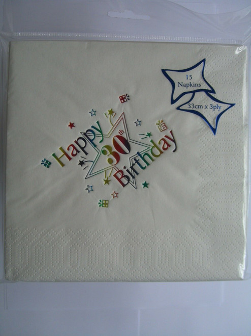 White Napkins Age 30 Pk15 3 Ply
