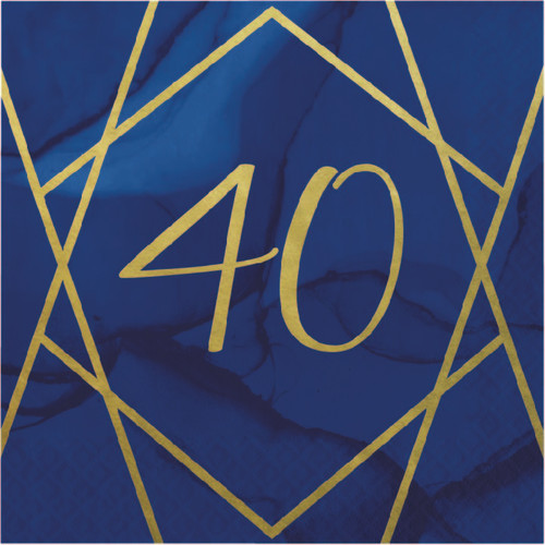 Navy Geode Age 40 Napkins Pk16