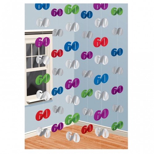 Multicoloured Foil String Decoration Age 60