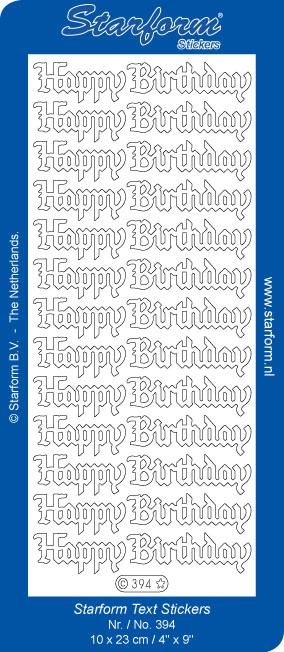 Peel Off  Happy Birthday Silver