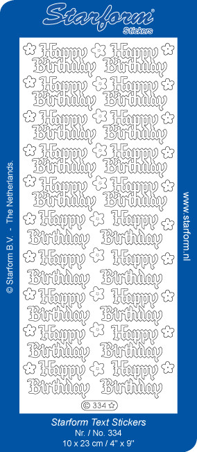 Peel Off Happy Birthday Glitter Silver