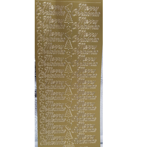 Peel Off Merry Christmas Gold