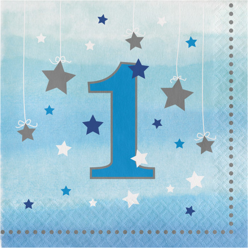 One Little Star Blue NapkinsPk16
