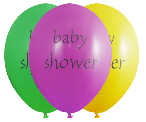 12in Latex Balloons Baby Shower Pk6