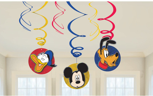 Mickey Mouse Swirl Decoration Pk6