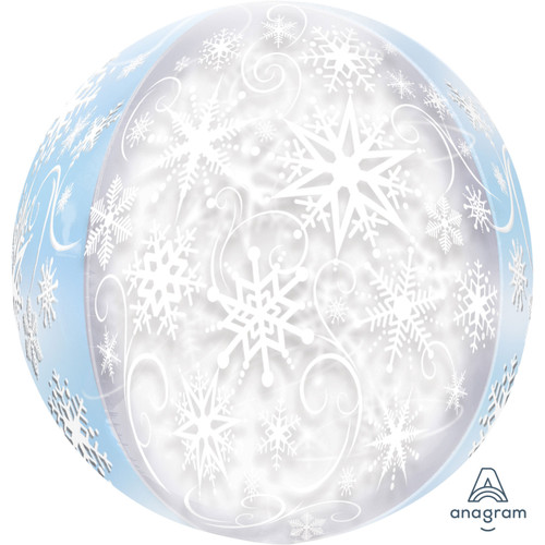 H200 Orbz See Thru Balloon Frozen Snowflakes