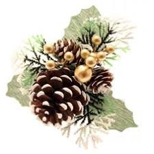 Christmas Pick Cone Gold Berry