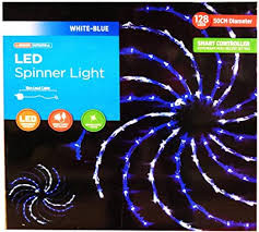 128 LED Spinning Light Blue White