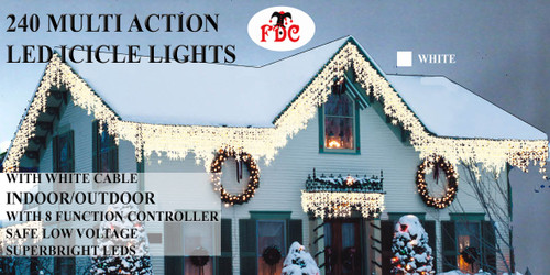 240 Led Icicle Lights White