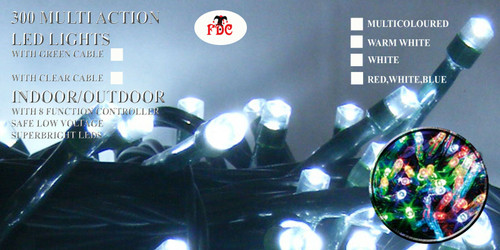 300 Led Lights Red White Blue