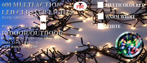 600 LED Cluster Lights Warm White