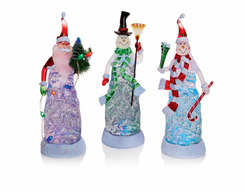 Christmas Water Spinner 30cm Lit 3Asstd