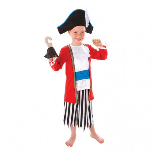 Captain Pirate and Hook Costume Age 6 to 8 Years