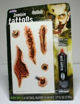 Zombie Makeup Kit  Tattoos Bloody Scab