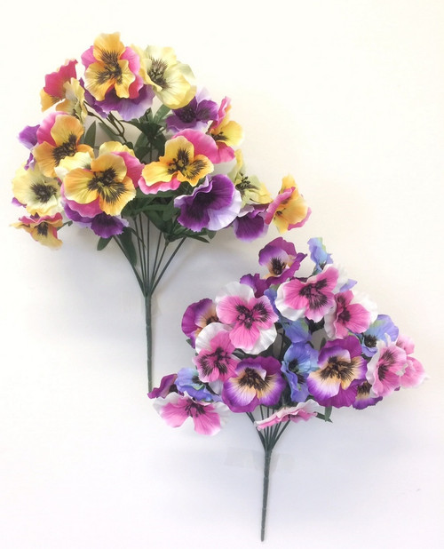 Pansy Bush Pinks and Blue