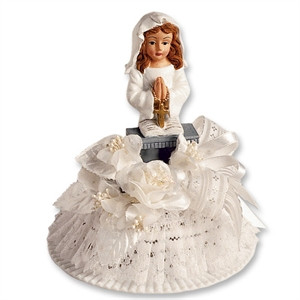 Porcelain Communion Girl Cake Decoration Topper
