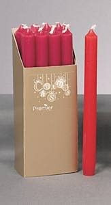 Dinner Candles 25cm Red Pk12