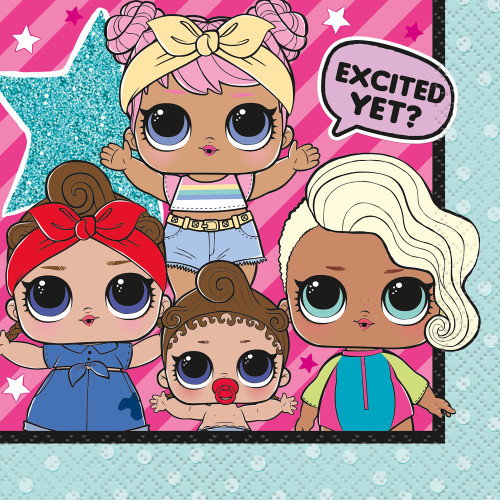 LOL Surprise Birthday Beverage Napkins Pk16 2Ply