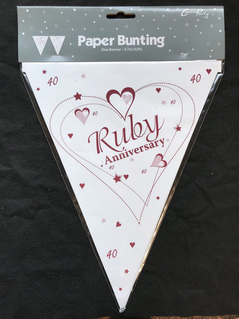 Flag Bunting 40th Ruby Anniversary 12ft