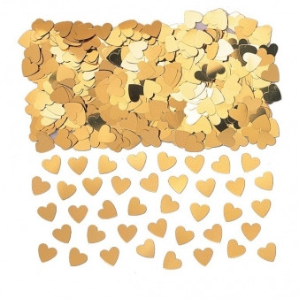 50th Golden Wedding Anniversary Confetti Gold Hearts 14g